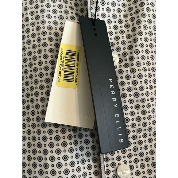 Perry Ellis Alloy Big & Tall Button Up Short Sleeve Shirt XLT TGE EGA 100% Cotto - Picture 5 of 15